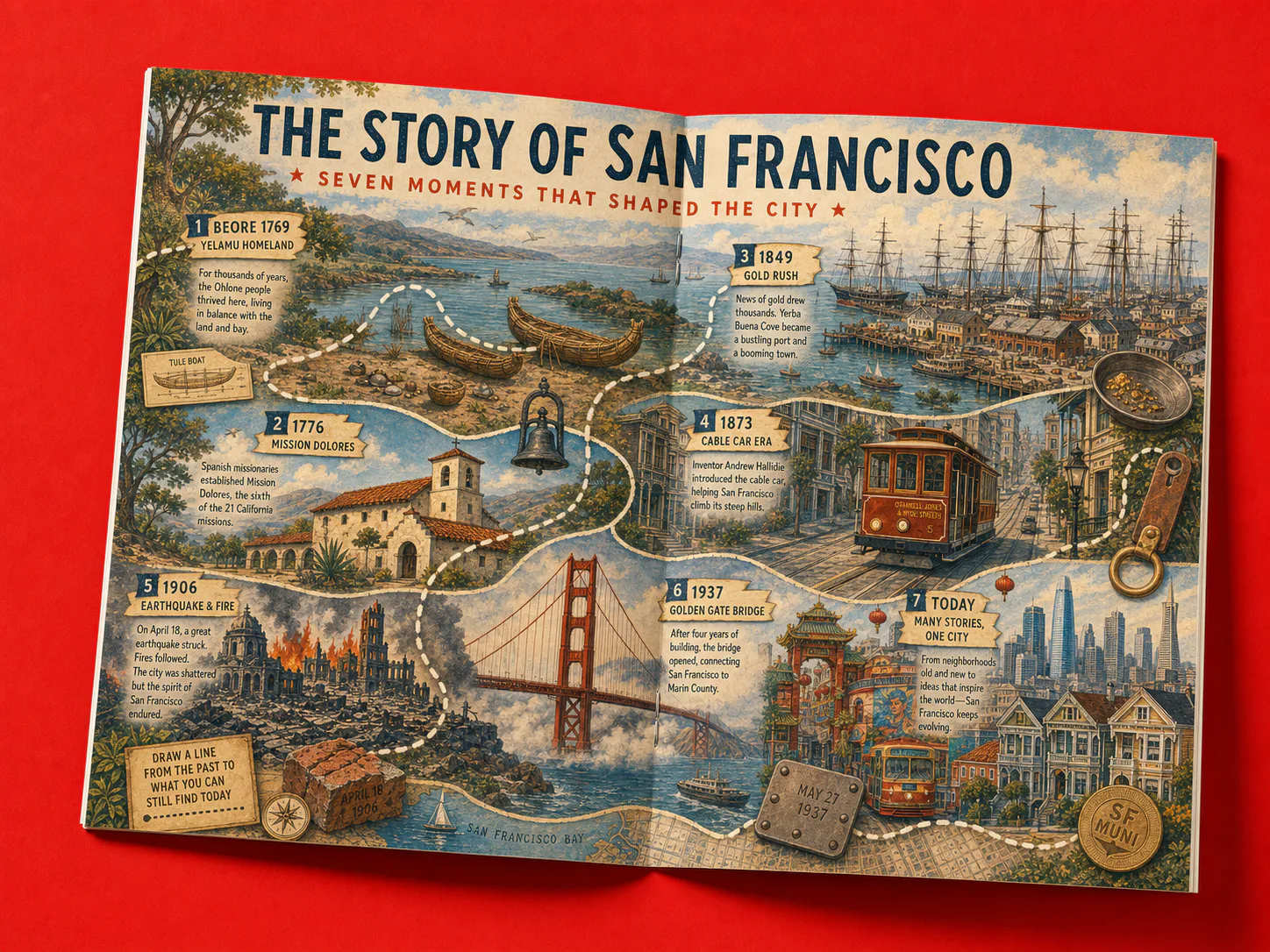Richly illustrated San Francisco history journey from Yelamu homeland to the modern city