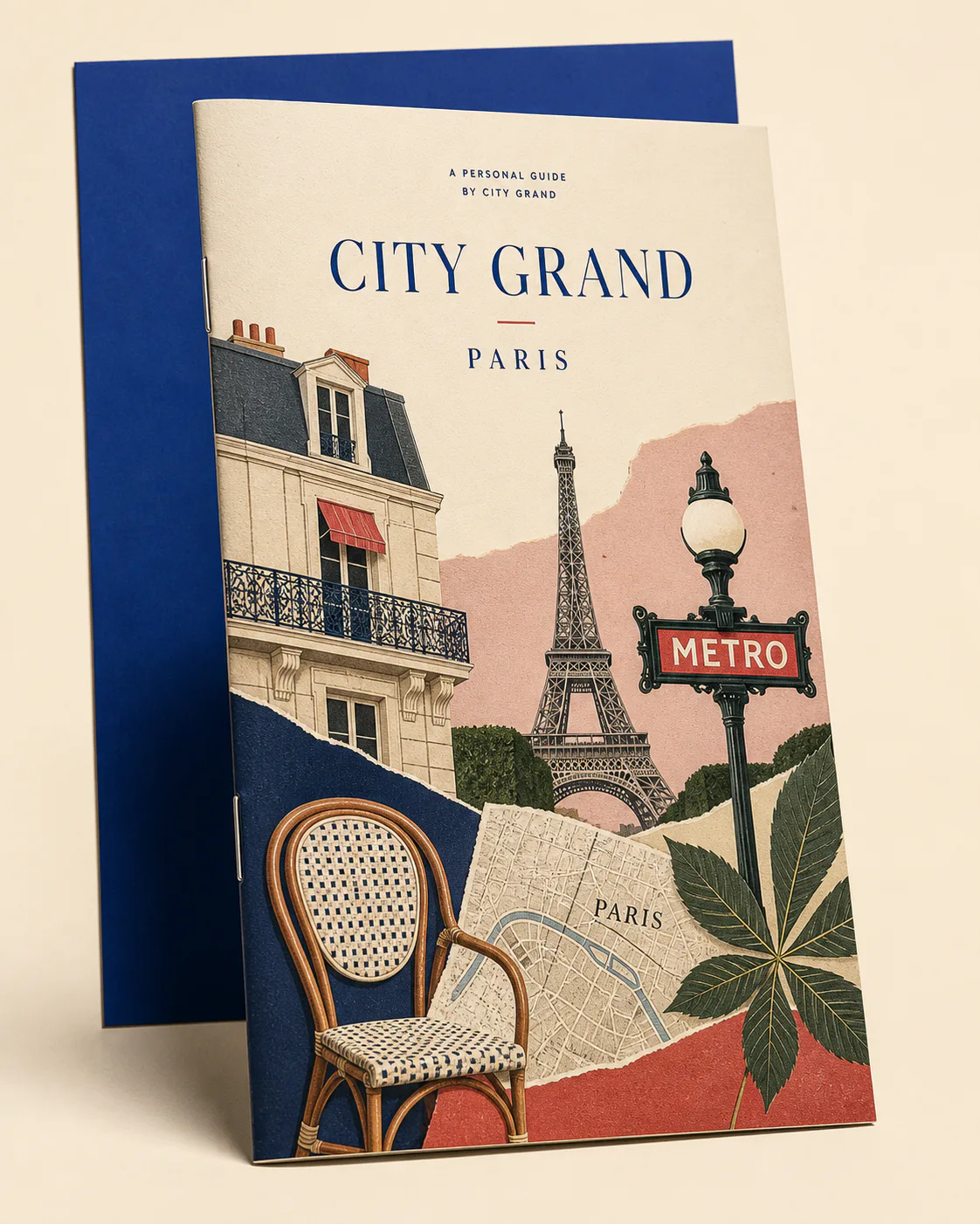 Paris guide using cut-paper collage