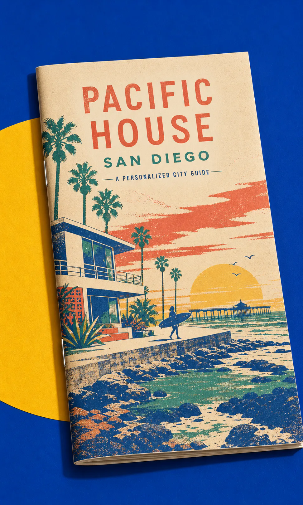 San Diego guide using screenprint illustration